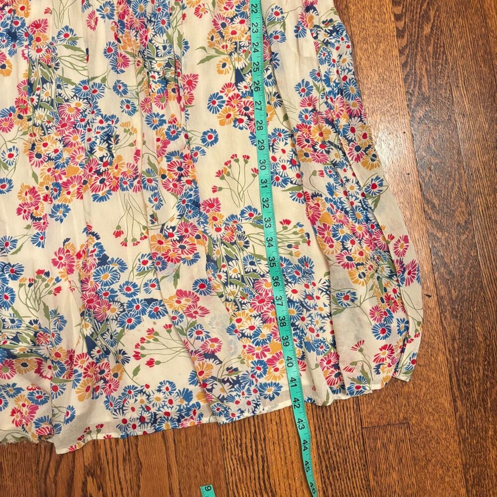 Boden Wildflower Floral Chiffon Dress V-Neck Flutter Sleeve 8L *small flaws* - Picture 6 of 12